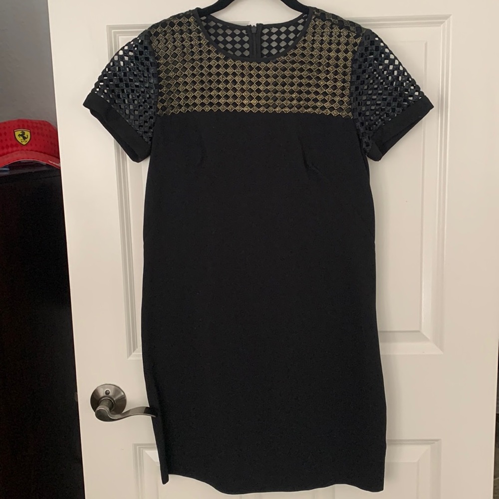 Banana republic sheath dress with mesh detail